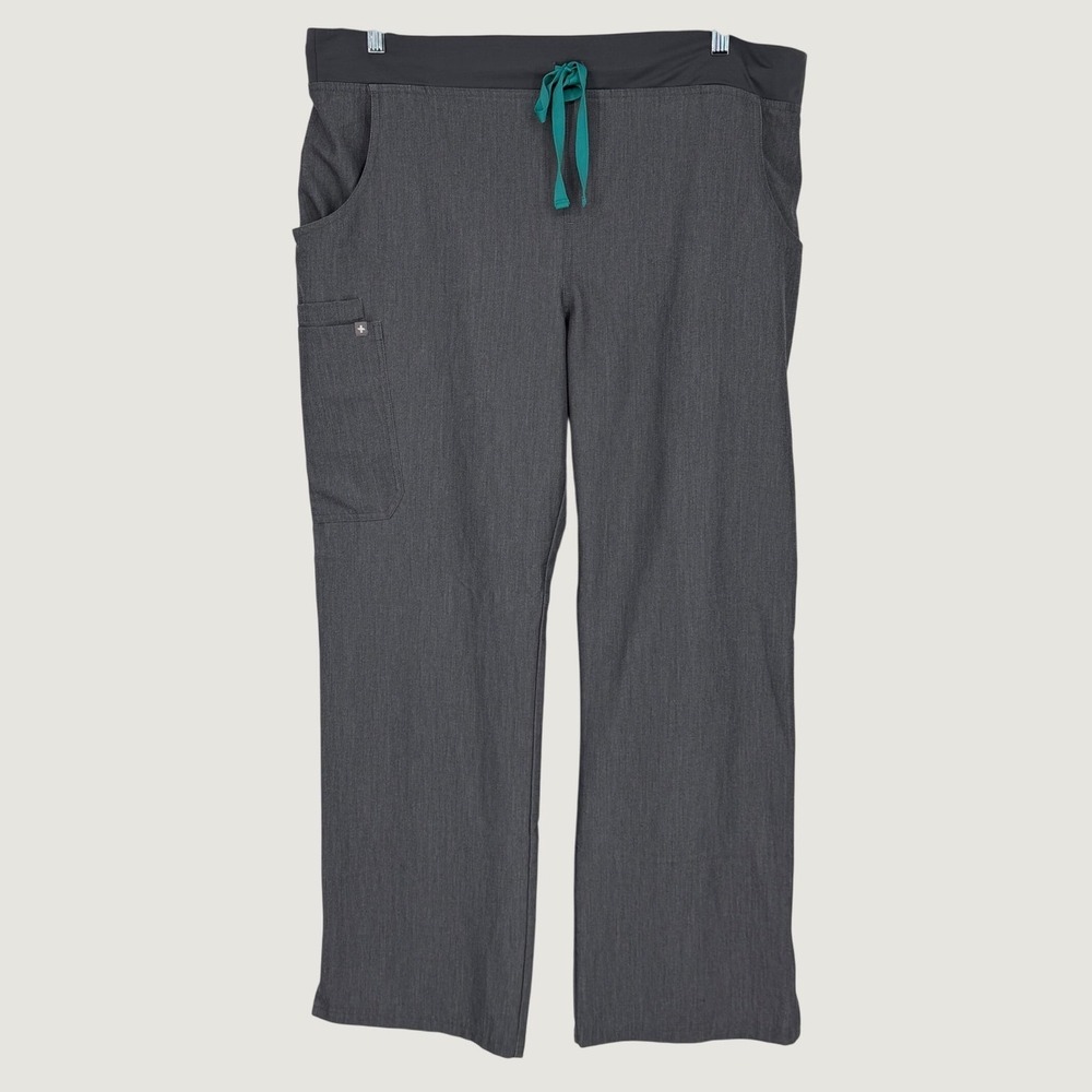 FIGS Scrub Pants Womens XL Gray Technical Collection Drawstring‎ Cargo Medical